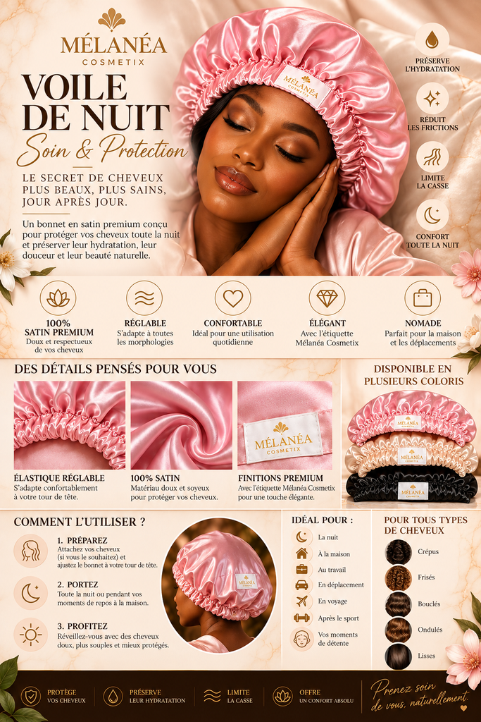Élégance satinée pour des cheveux protégés
